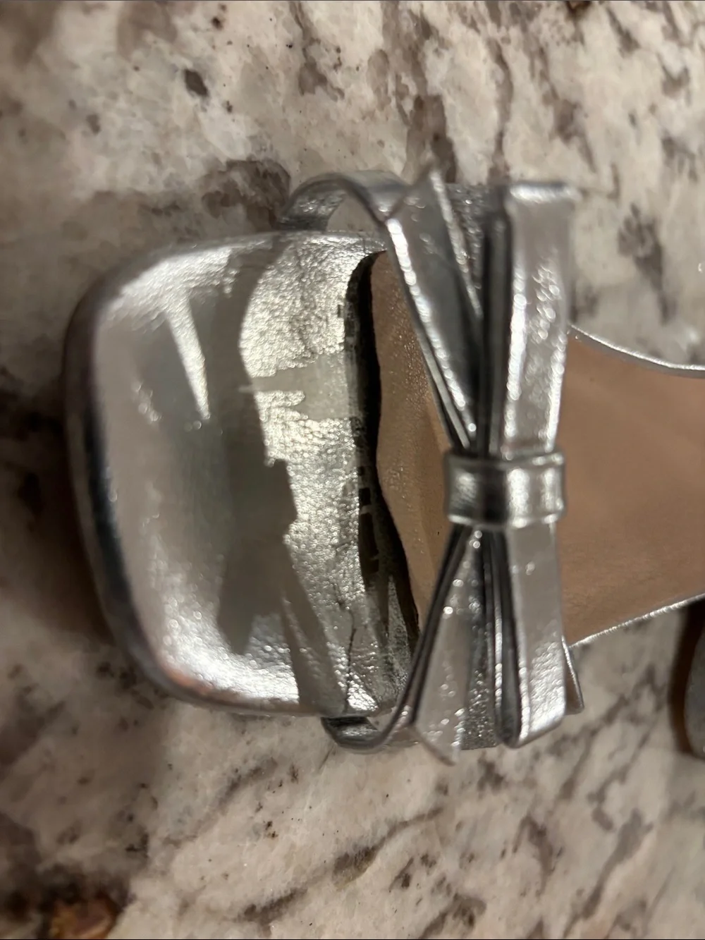 Girls silver heels size 1